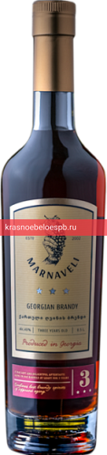 Коньяк Marvnaveli грузинский трёхлетний 0.5 л