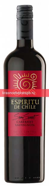 Вино Espiritu de Chile Cabernet Sauvignon semi-sweet 0.75 л